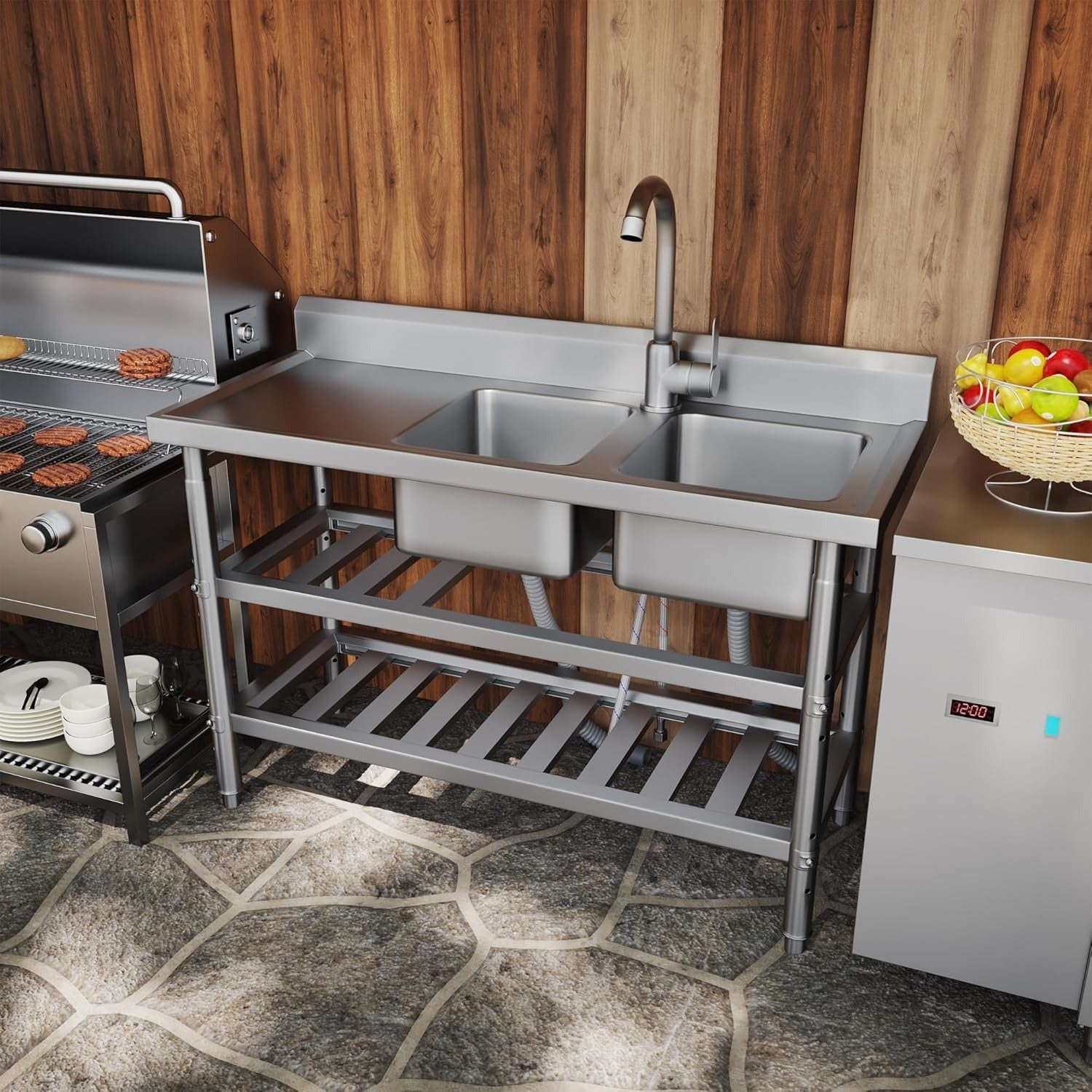 KRAUS Standart Pro 19 in. 18-Gauge Stainless Steel Single Bowl Freestanding Commercial Style Laundry/Utility Sink KHS231-19 - The Home Depot KRAUS Standart Pro 19 in. 18-Gauge Stainless Steel Single Bowl Freestanding Commercial Style Laundry/Utility Sink KHS231-19 - The Home Depot