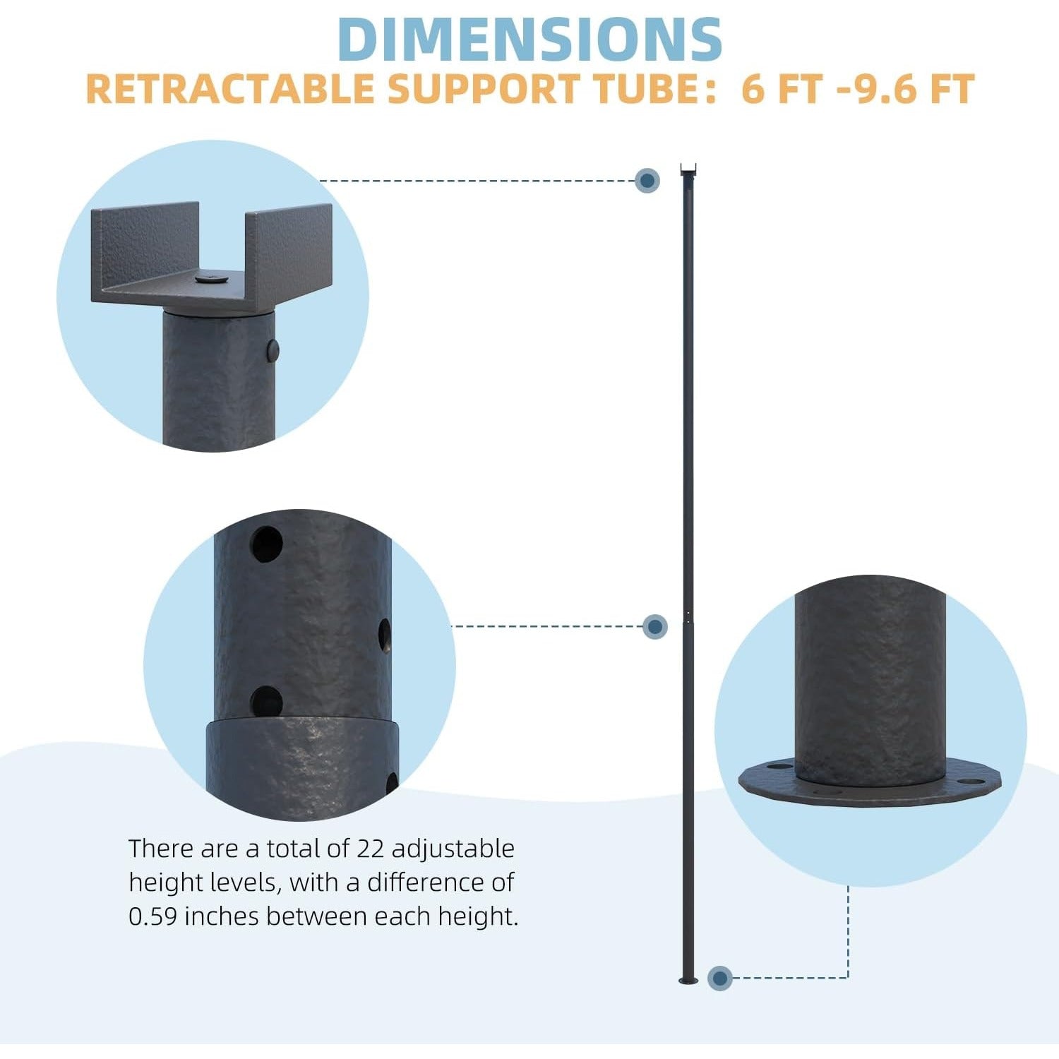 Stability Support Rect AECOJOY Universal Support Post for More Stability – Enhance Structural ...